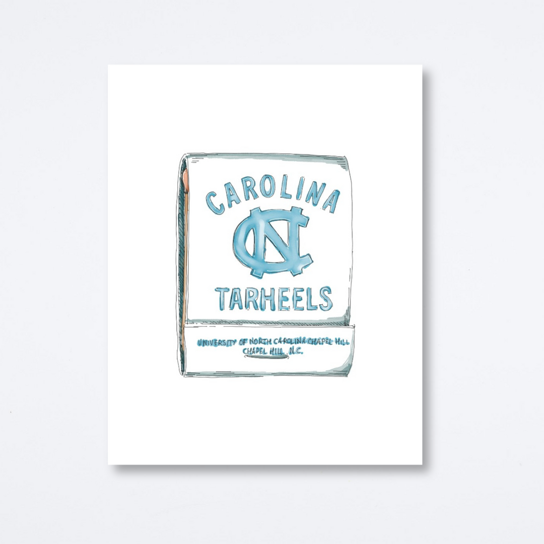 UNC White Tar Heels Art Print