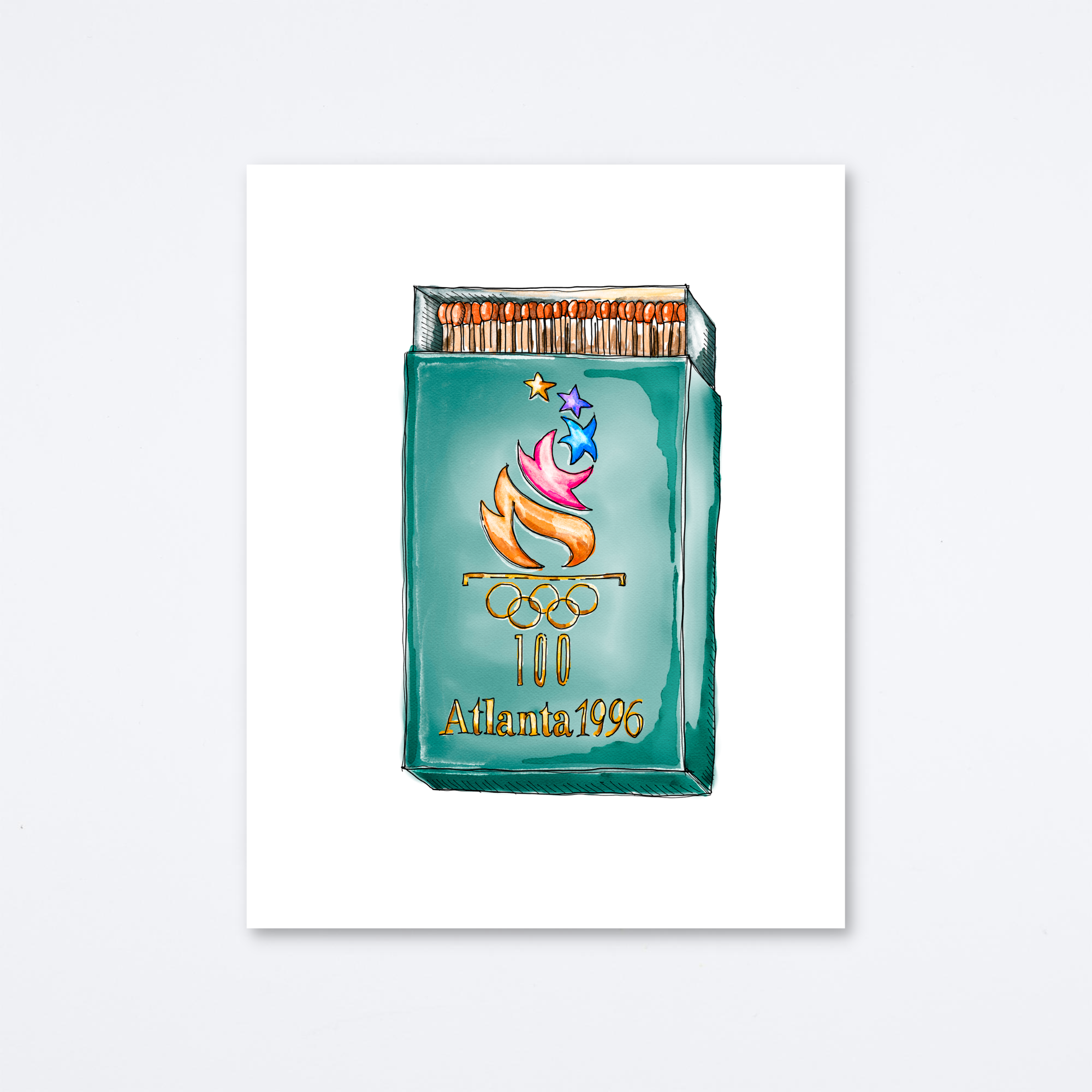 Atlanta Olympics Art Print – Mighty Strike Match Atlanta Olympics Art Print – Mighty Strike Match